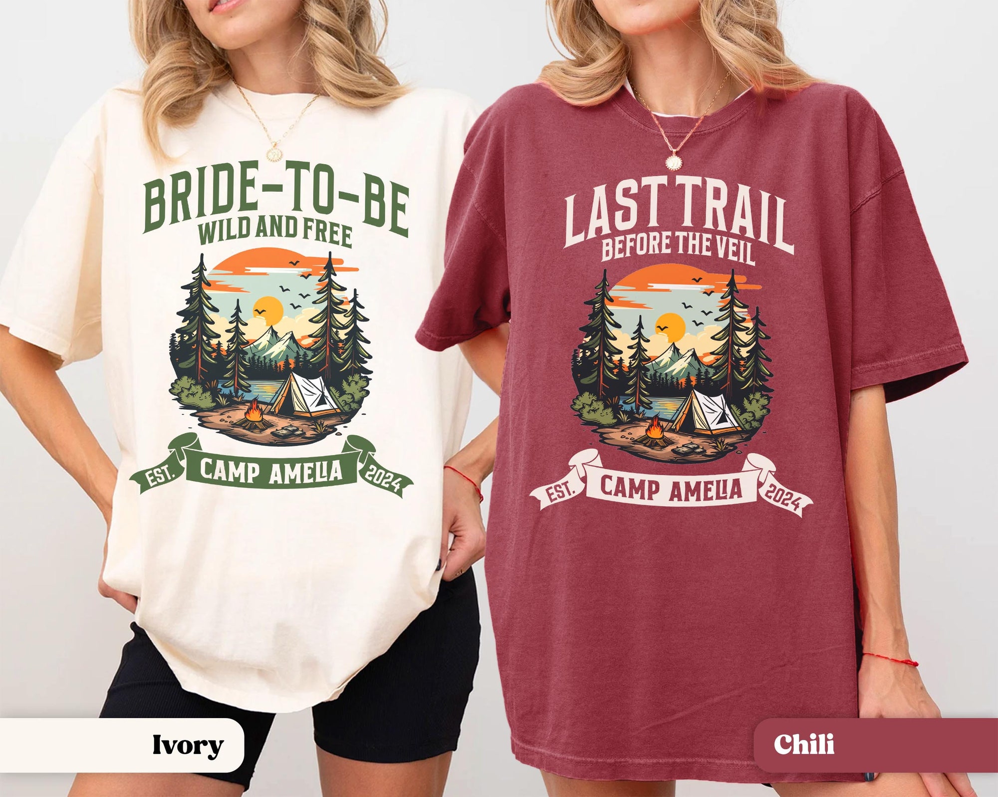 Vintage Camp Bachelorette Tees: Custom Mountain Bride & Party Shirts image 9