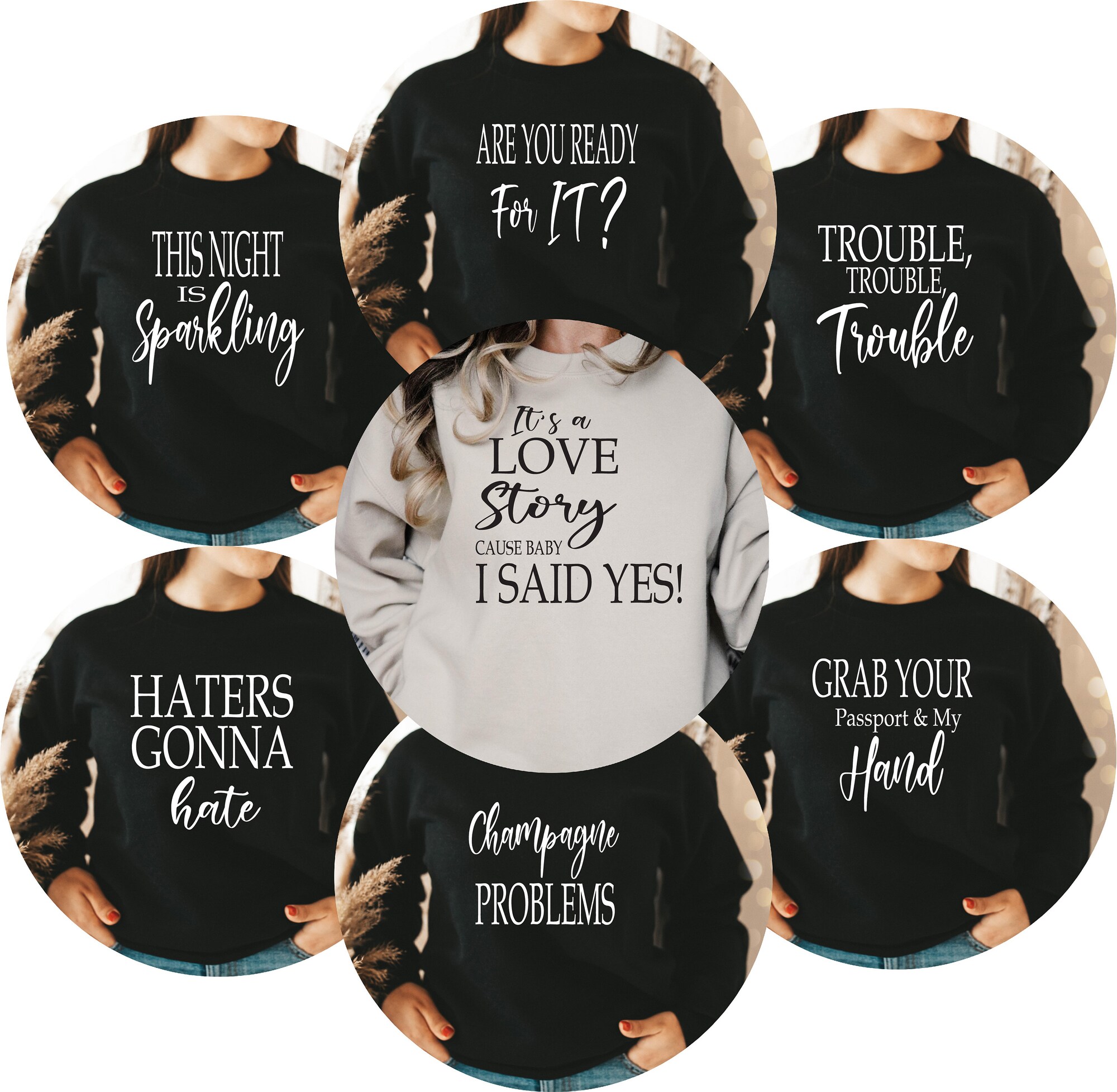 Bachelorette Love Story & Music Lyric Sweatshirts - Girls Trip & Bridal image 2