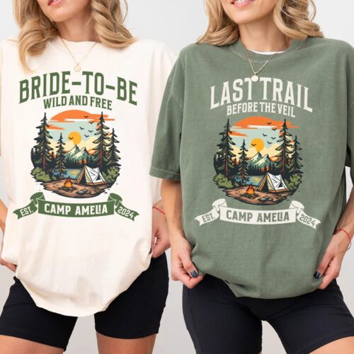 Vintage Camp Bachelorette Tees: Custom Mountain Bride & Party Shirts image 0