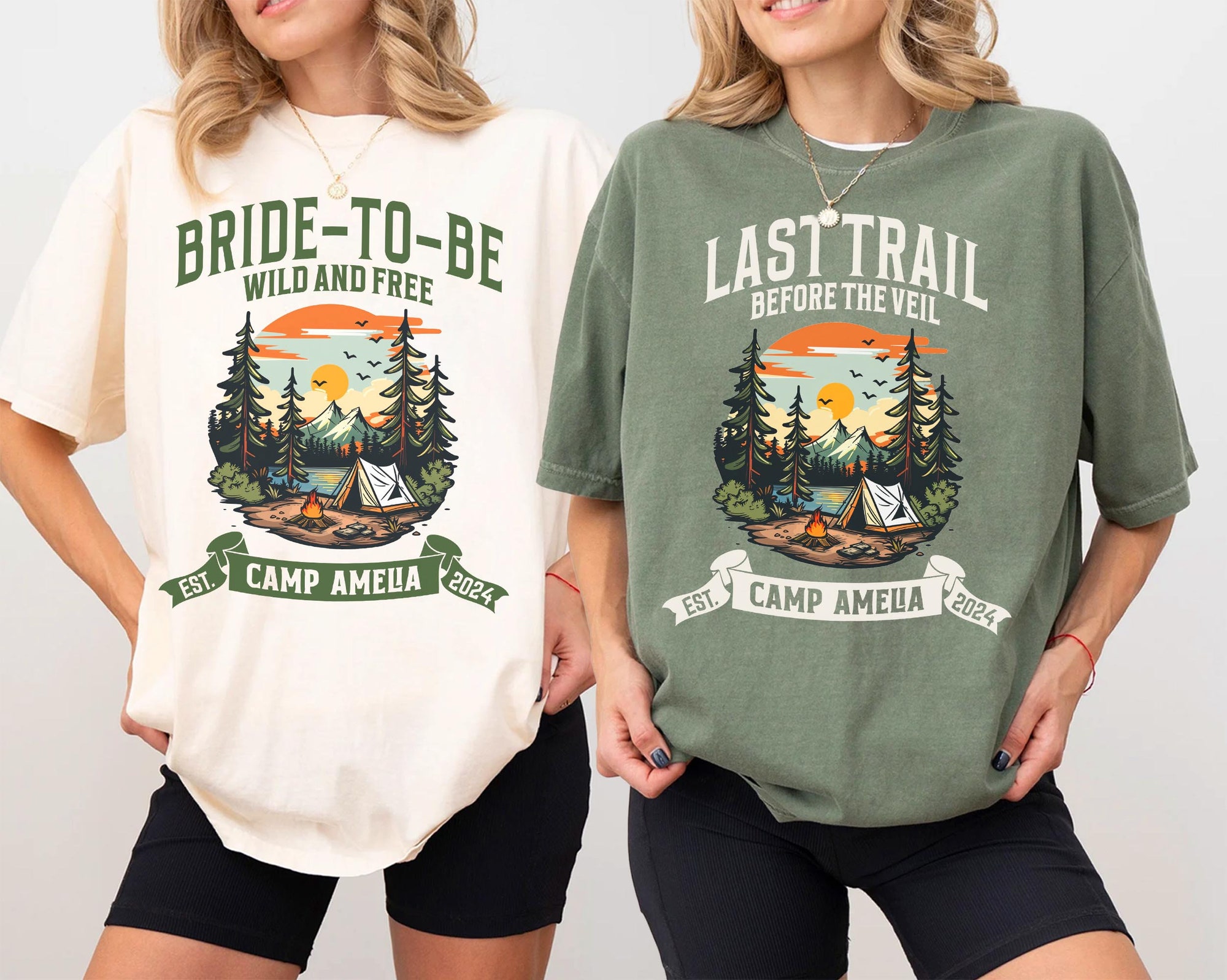 Vintage Camp Bachelorette Tees: Custom Mountain Bride & Party Shirts image 0