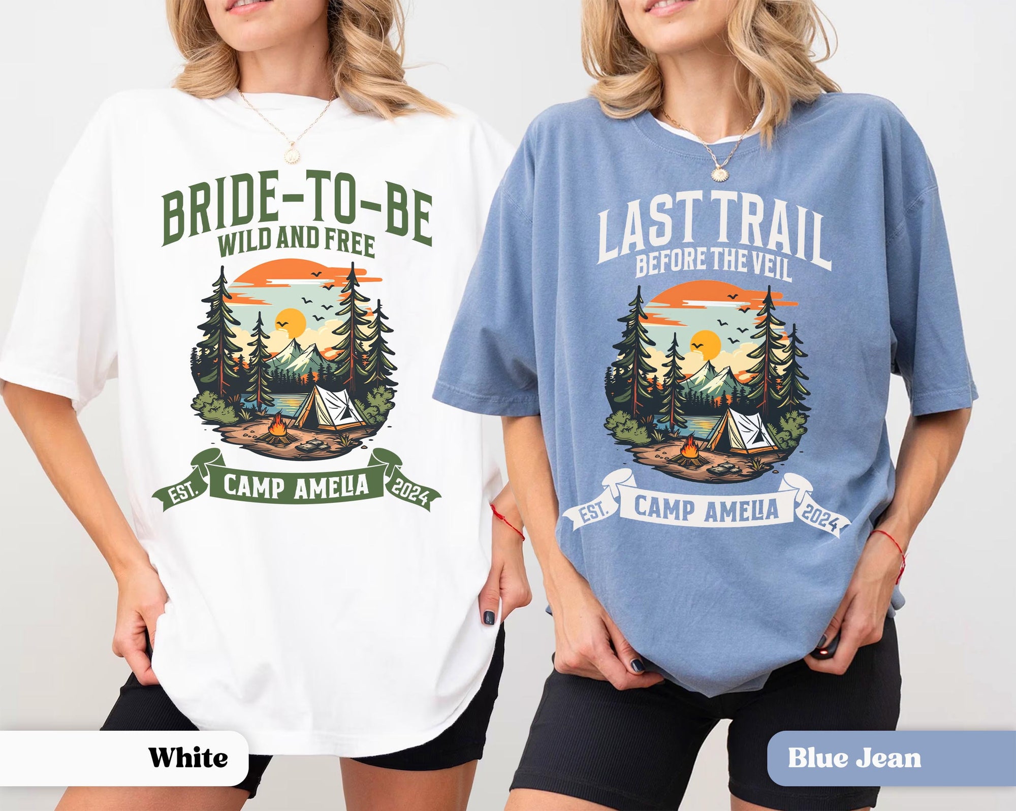 Vintage Camp Bachelorette Tees: Custom Mountain Bride & Party Shirts image 2