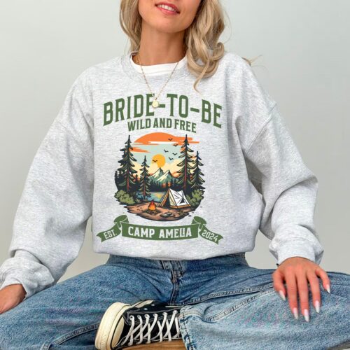 Custom Camping Bachelorette Sweatshirts & Mountain Bridal Merch image 0