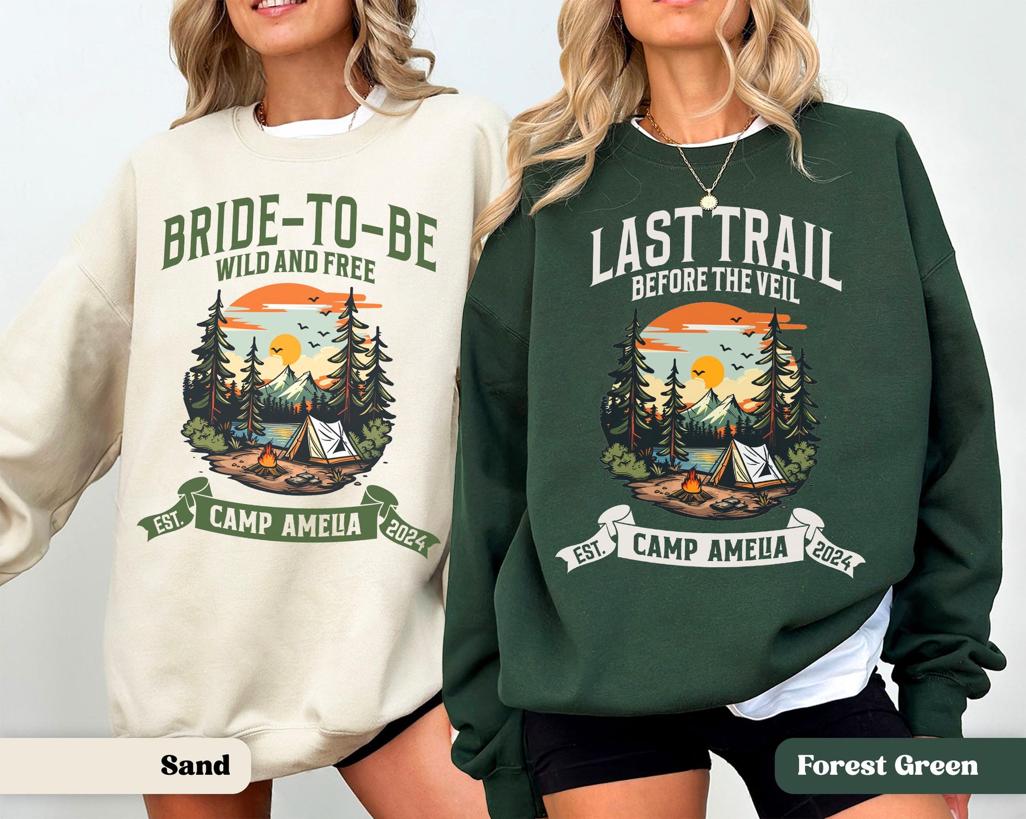 Custom Camping Bachelorette Sweatshirts & Mountain Bridal Merch image 1