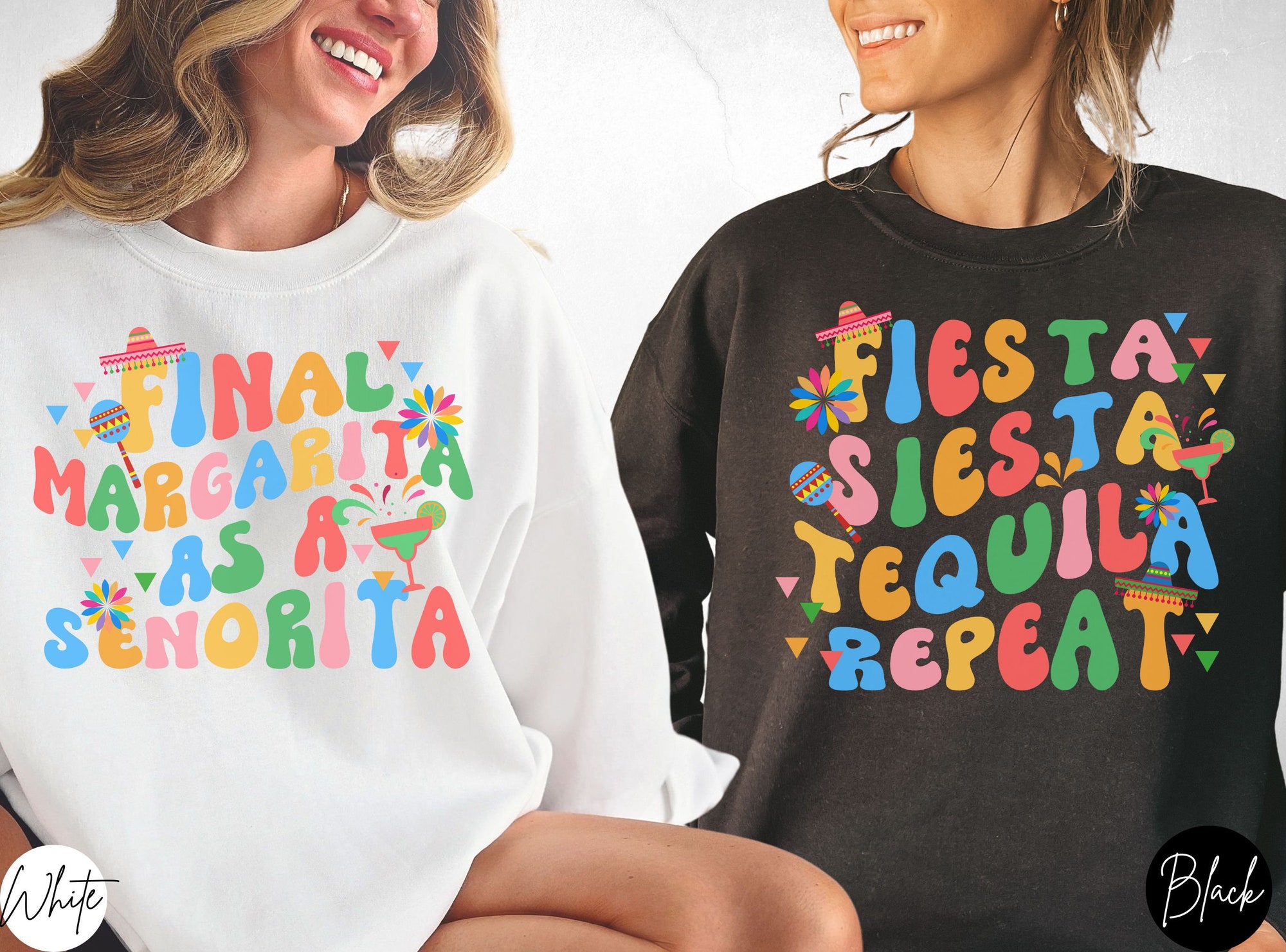 Final Fiesta Bachelorette Sweatshirts - Funny Mexico Bridal Tees image 3