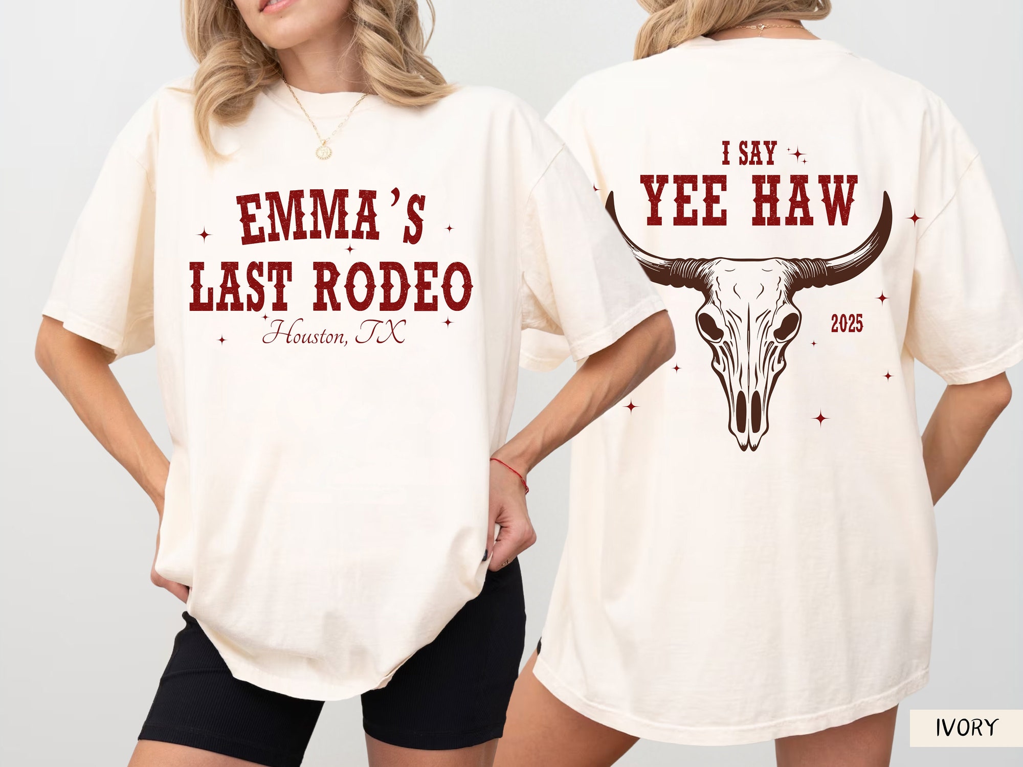 Houston Last Rodeo: Personalized Country Bachelorette Tees image 4