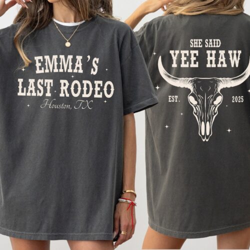 Houston Last Rodeo: Personalized Country Bachelorette Tees image 0