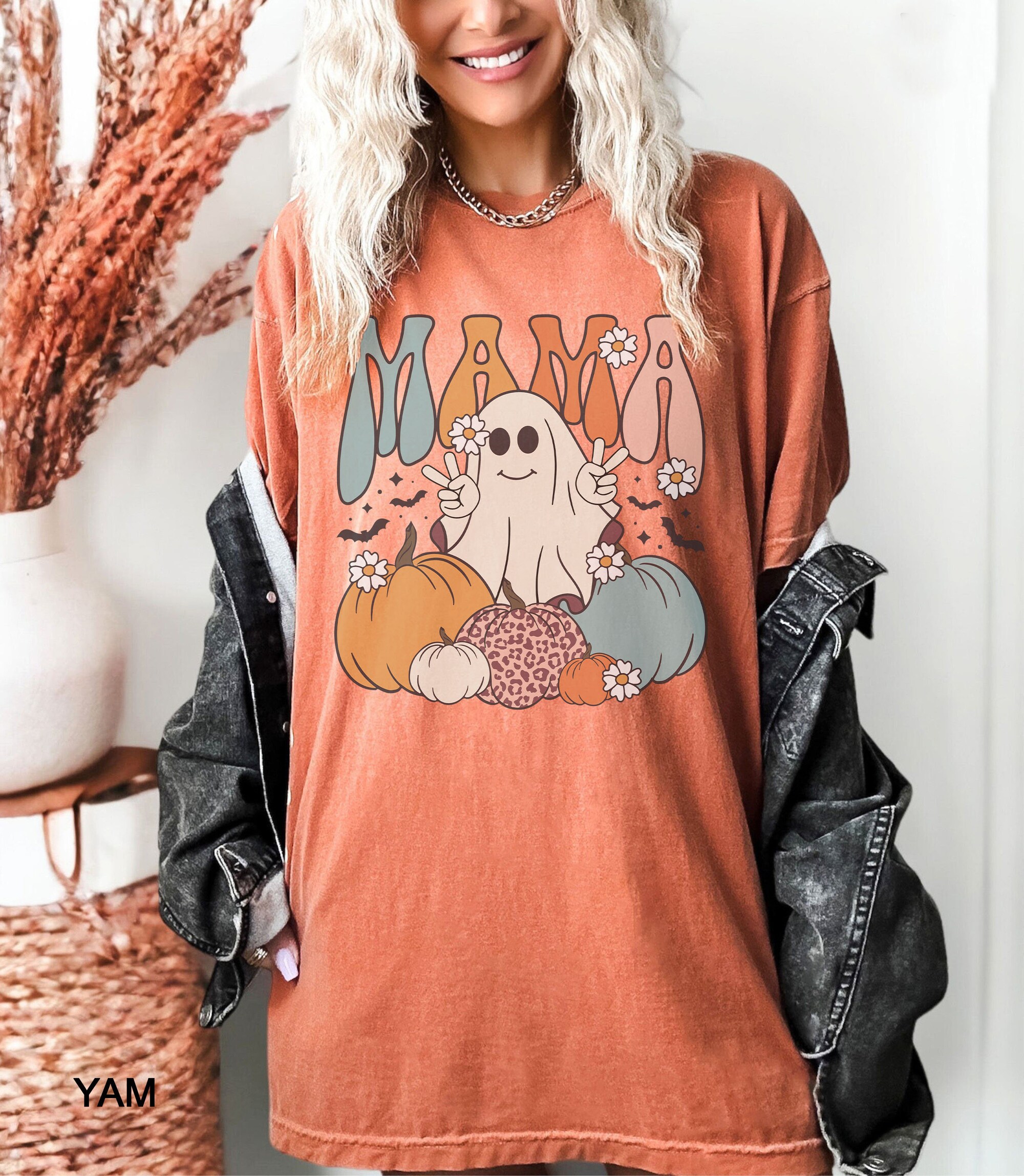 Ghost Mama Shirt | Comfort Colors Retro Halloween Tee | Gift for Stepmom image 0