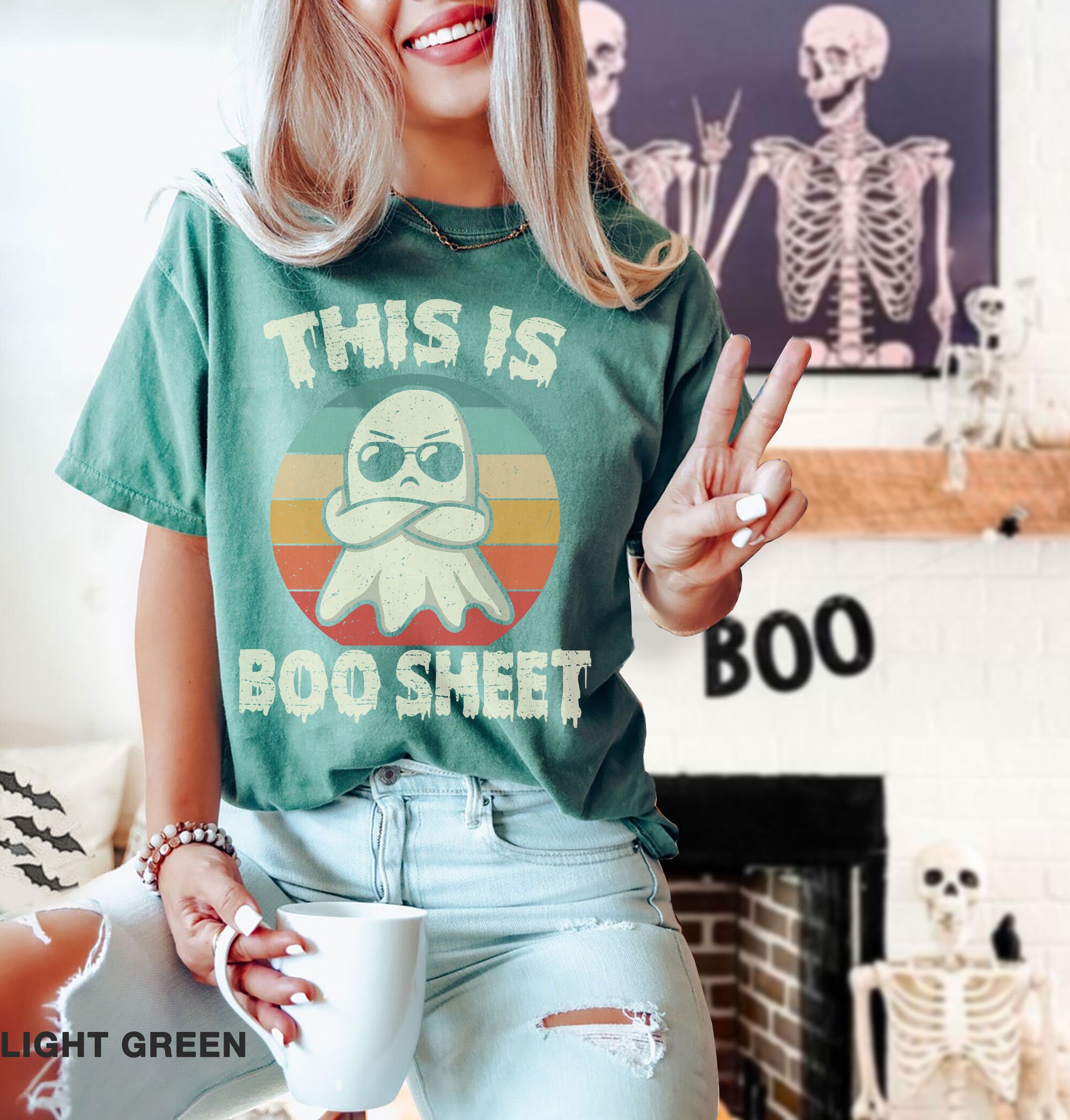 This is Boo Sheet Ghost Halloween Shirt | Funny Comfort Colors Spooky Tee image 1