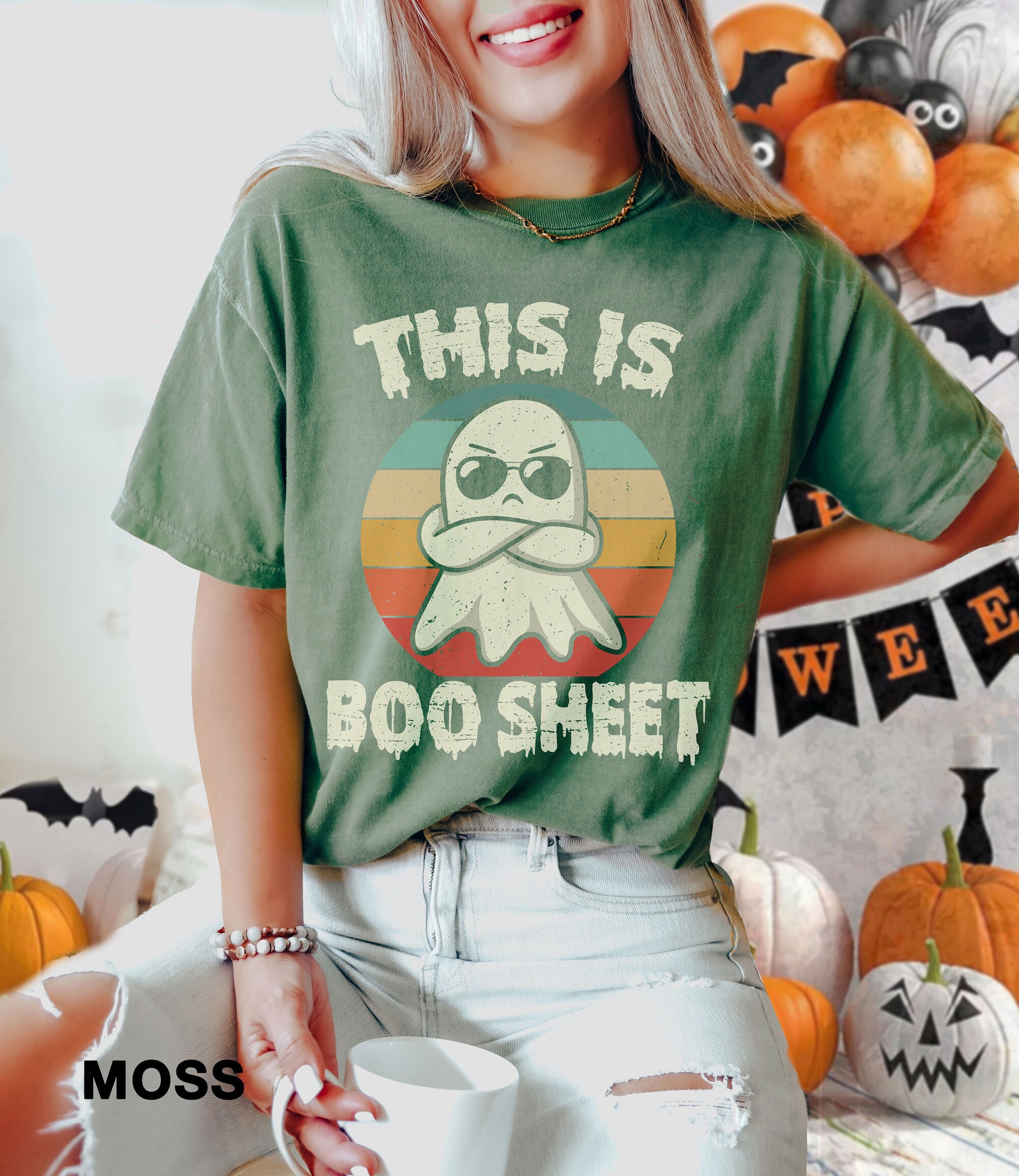 This is Boo Sheet Ghost Halloween Shirt | Funny Comfort Colors Spooky Tee image 6