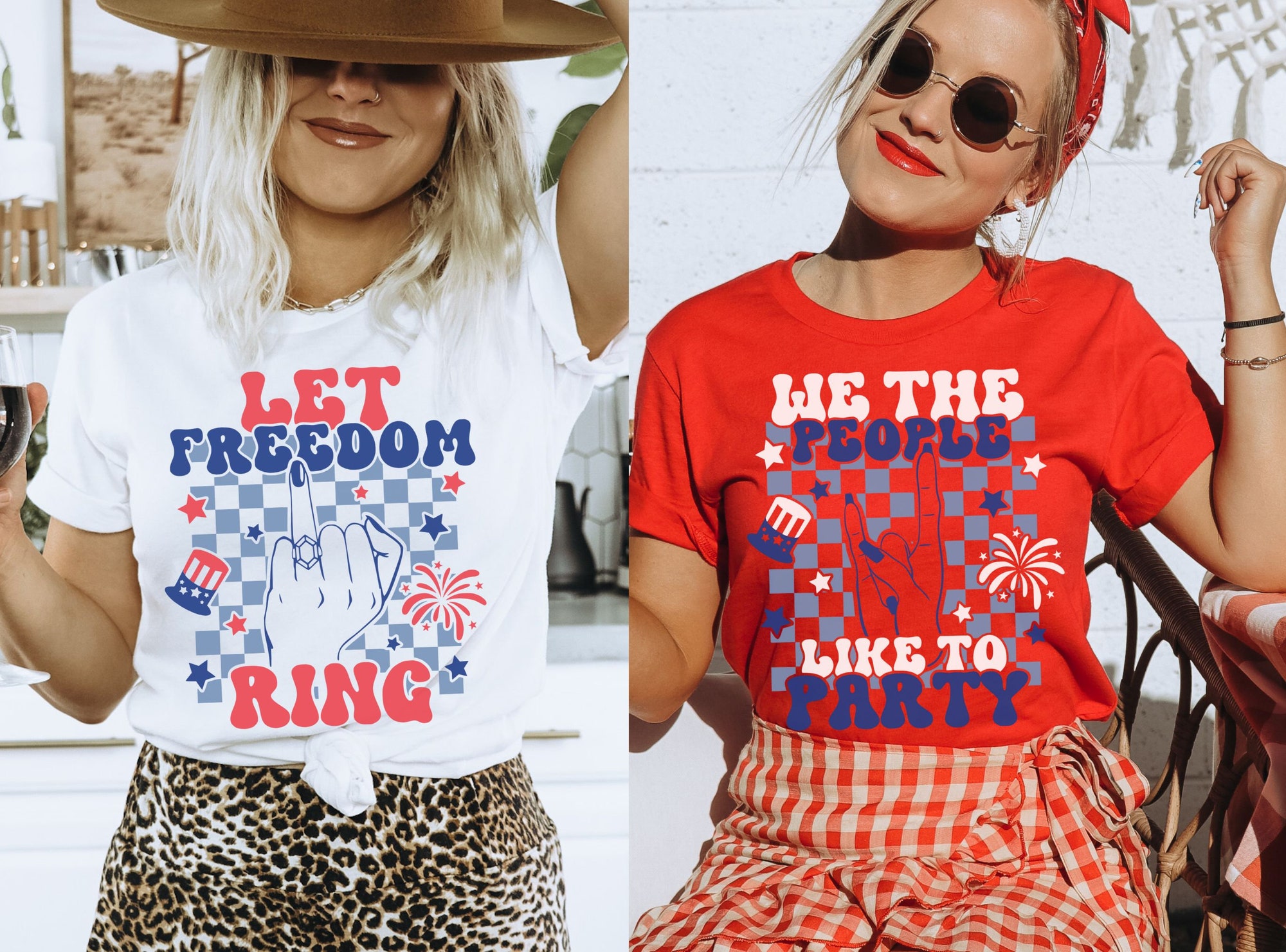 4th of July Bachelorette: Retro American Bride Shirts image 1