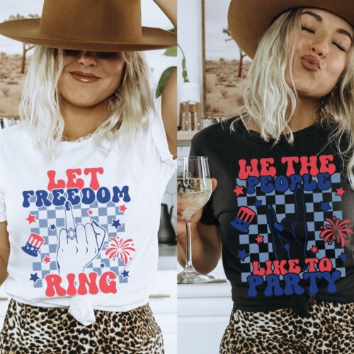 4th of July Bachelorette: Retro American Bride Shirts image 0