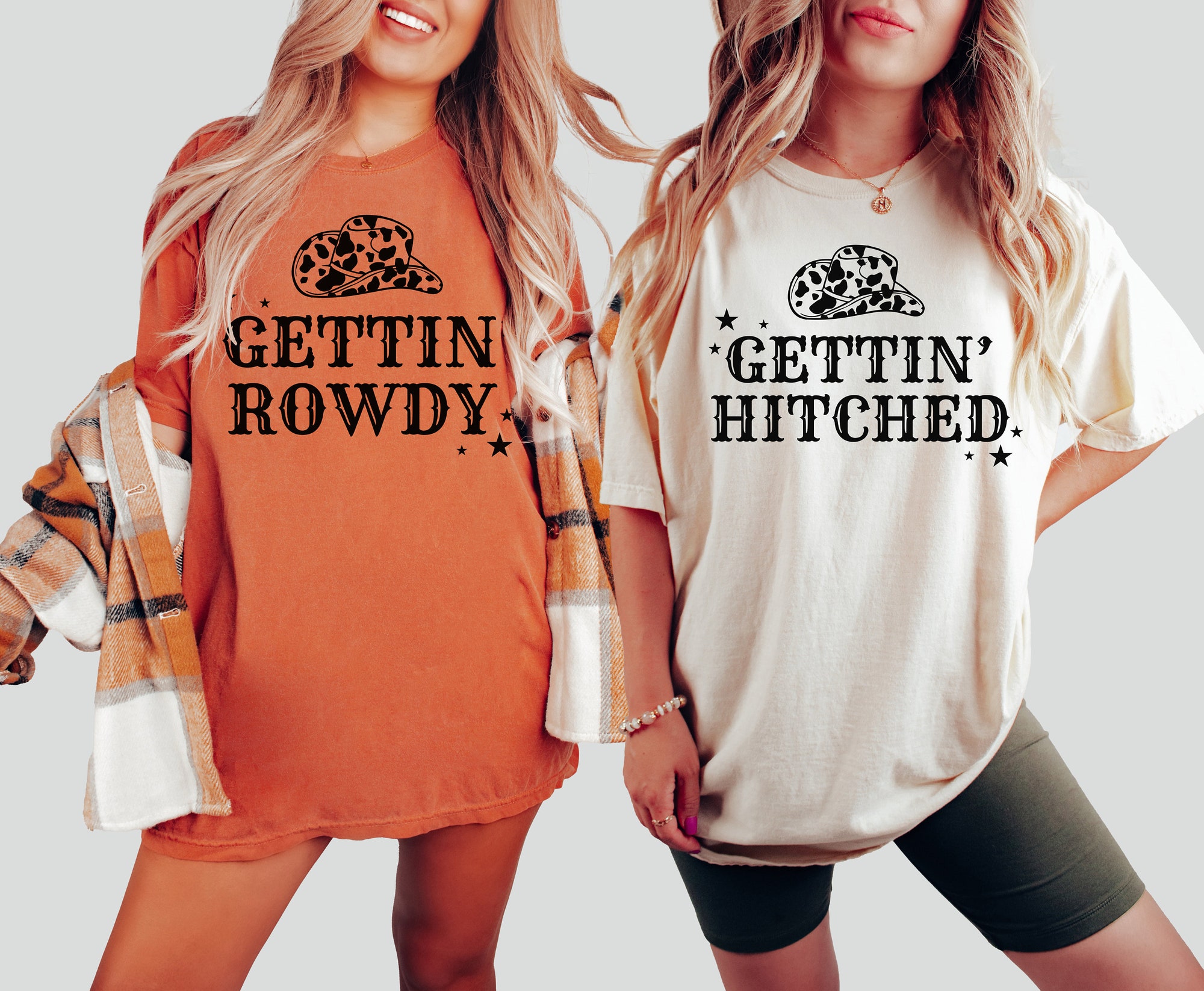 Western Bachelorette Shirts: Get Rowdy & Hitched Country Wedding Gift image 1