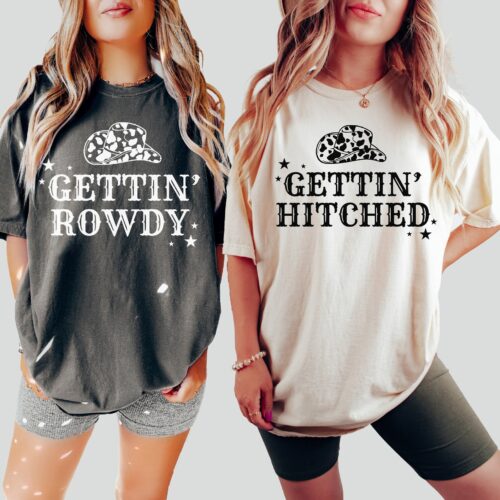 Western Bachelorette Shirts: Get Rowdy & Hitched Country Wedding Gift image 0