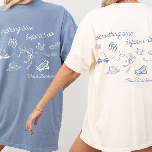 Coastal Themed Bachelorette Party Tees: 'Something Blue' & Custom Favors image 0