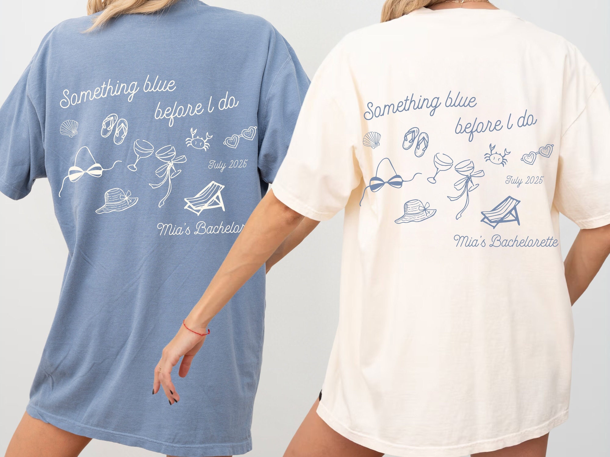 Coastal Themed Bachelorette Party Tees: 'Something Blue' & Custom Favors image 0