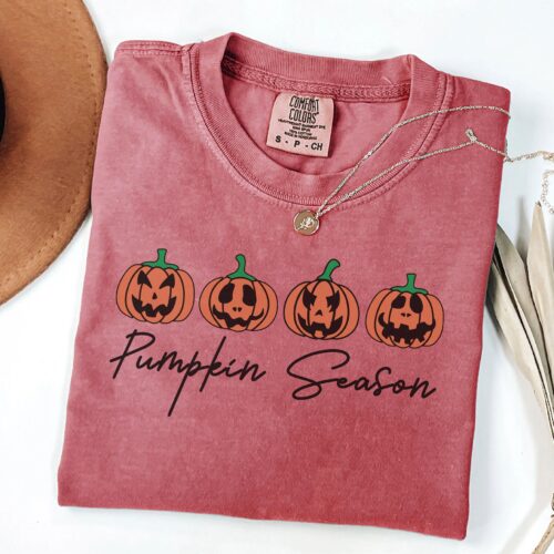 Pumpkin Season T-Shirt | Funny Spooky Tee | Minimalist Halloween Gift image 0