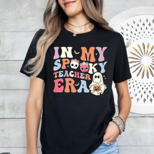 In My Spooky Teacher Era Shirt - Cute Ghost Halloween Teacher Tee image 0