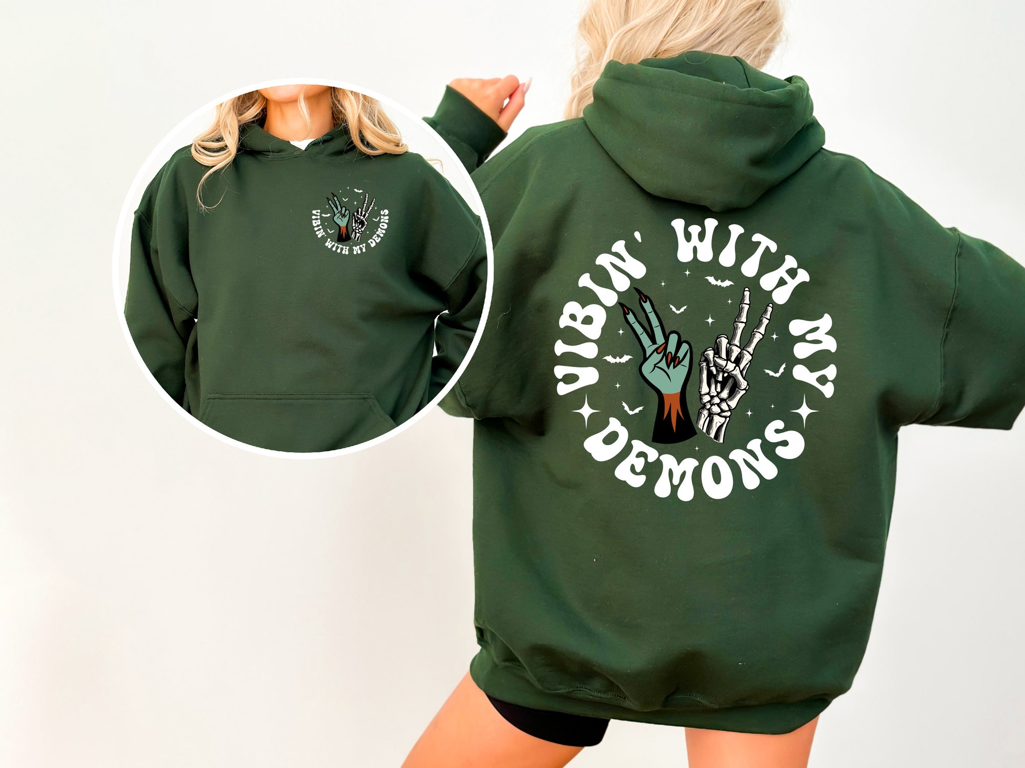 Vibing With My Demons Sweatshirt: Funny Halloween Gift image 2