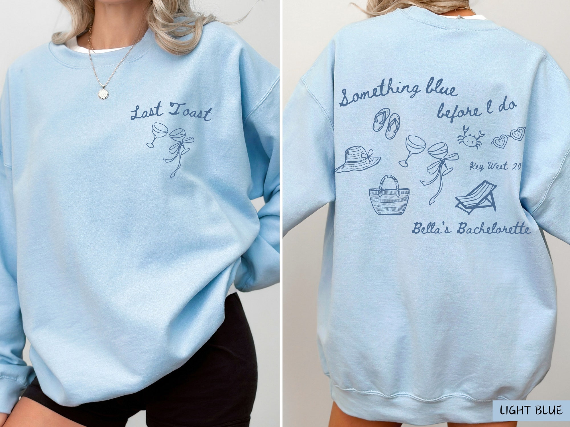 Themed Bachelorette Party Coastal Bach: Last Toast Crewnecks & Custom Bridal image 7