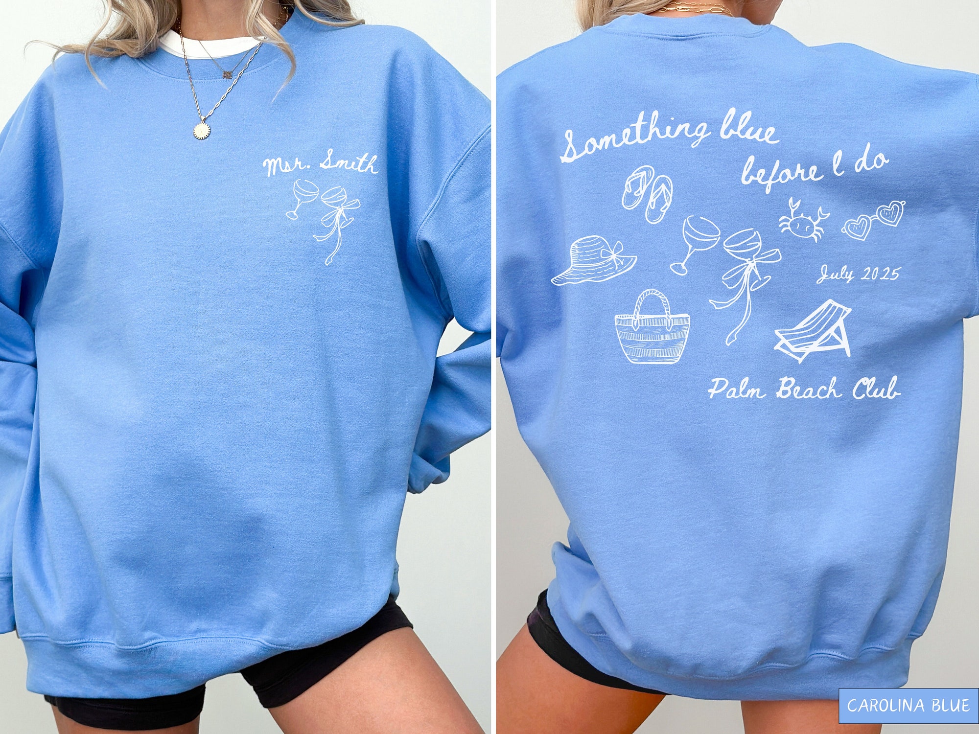 Themed Bachelorette Party Coastal Bach: Last Toast Crewnecks & Custom Bridal image 1