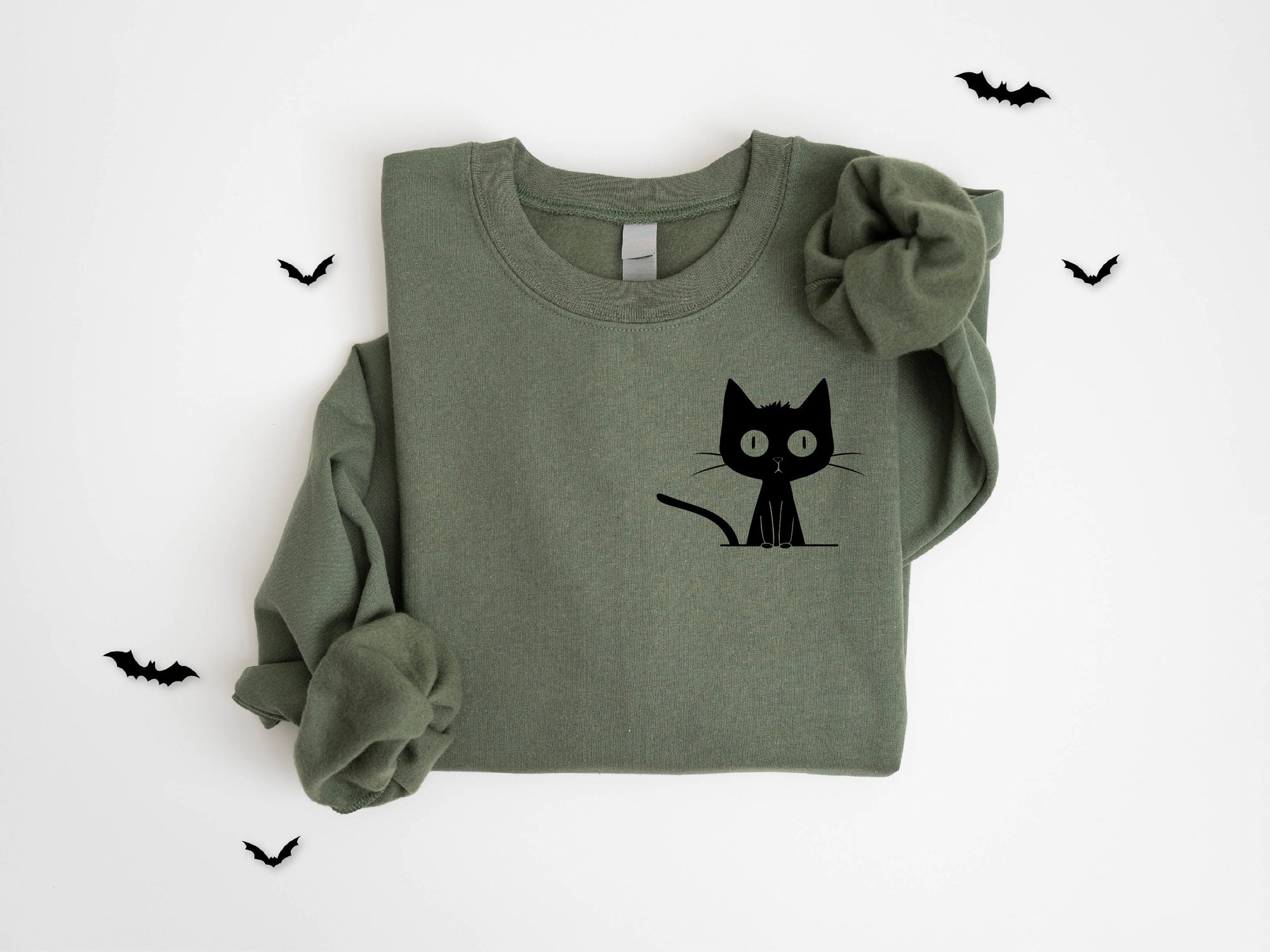 Cute Cat Halloween Sweatshirt: Women's Gift for Spooky Season image 1