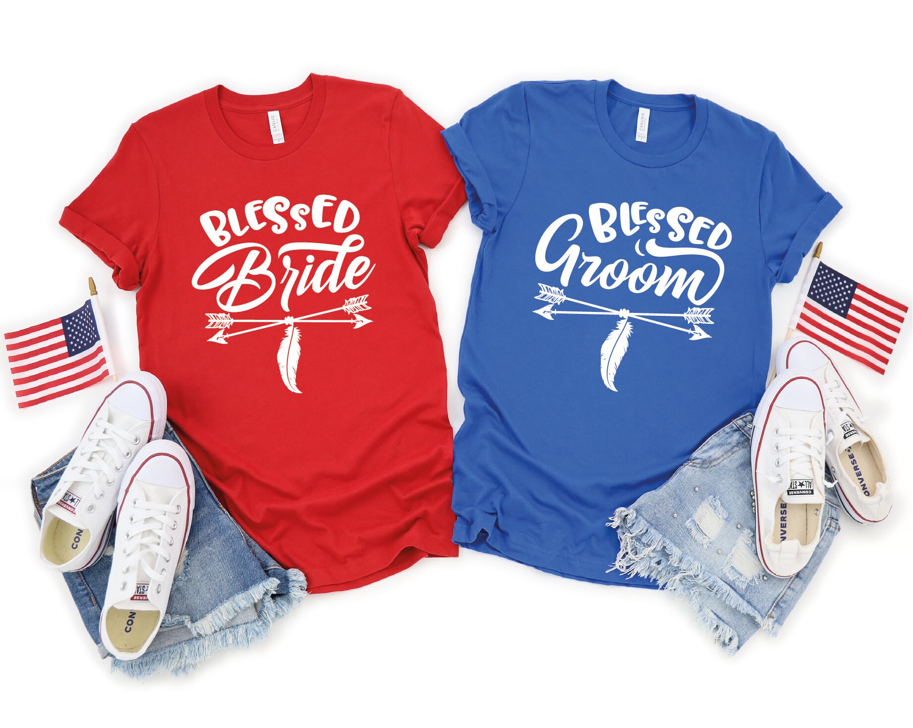 Blessed Bride & Groom Matching Shirts for Wedding & Bachelorette image 1