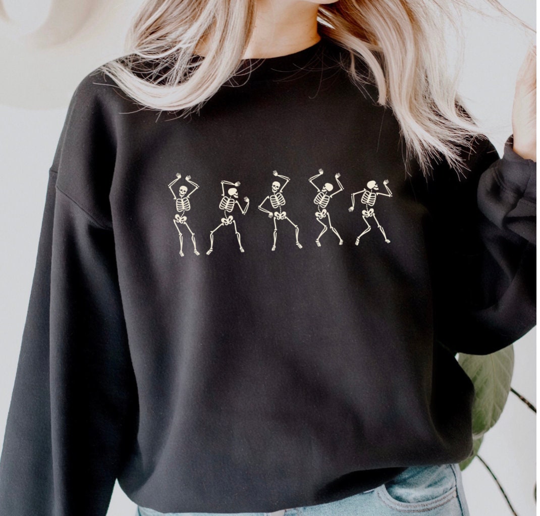 Fall Shirt: Dancing Skeleton Happy Halloween T-Shirt image 0