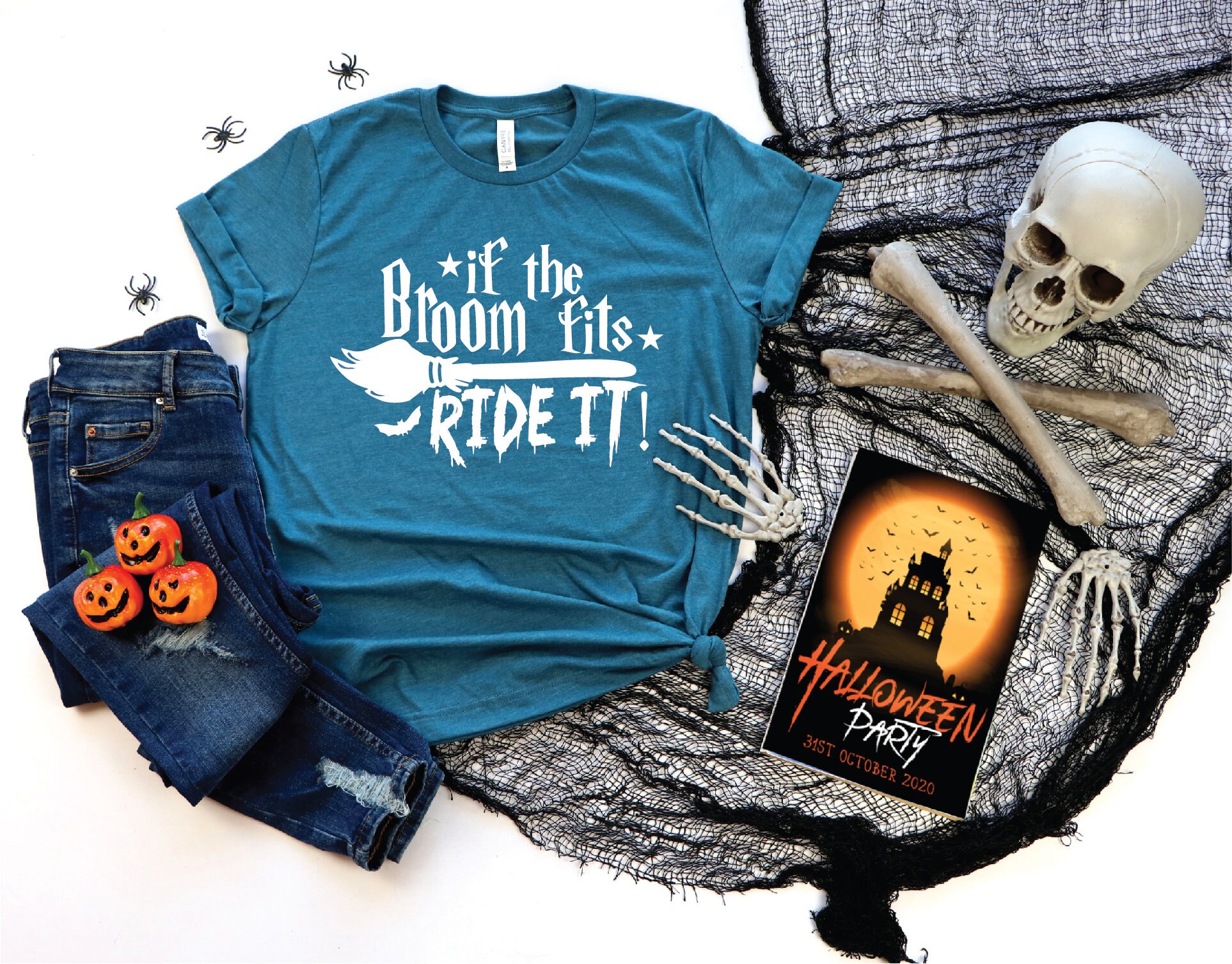 Ride the Broom: Trendy & Funny Witch Halloween Tees 2024 image 2