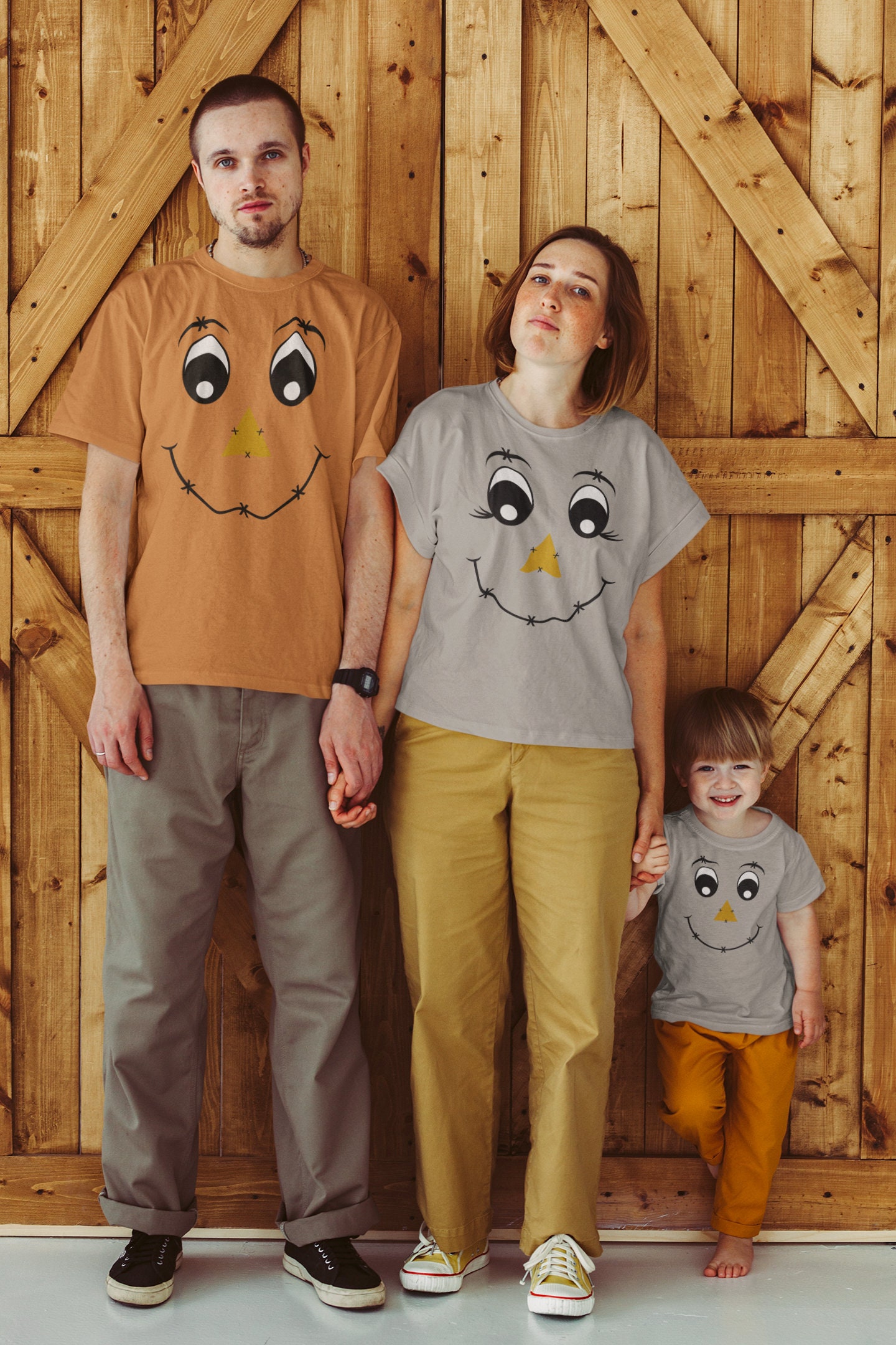 Fall Family Matching Scarecrow Shirts Thanksgiving Halloween Costume image 1