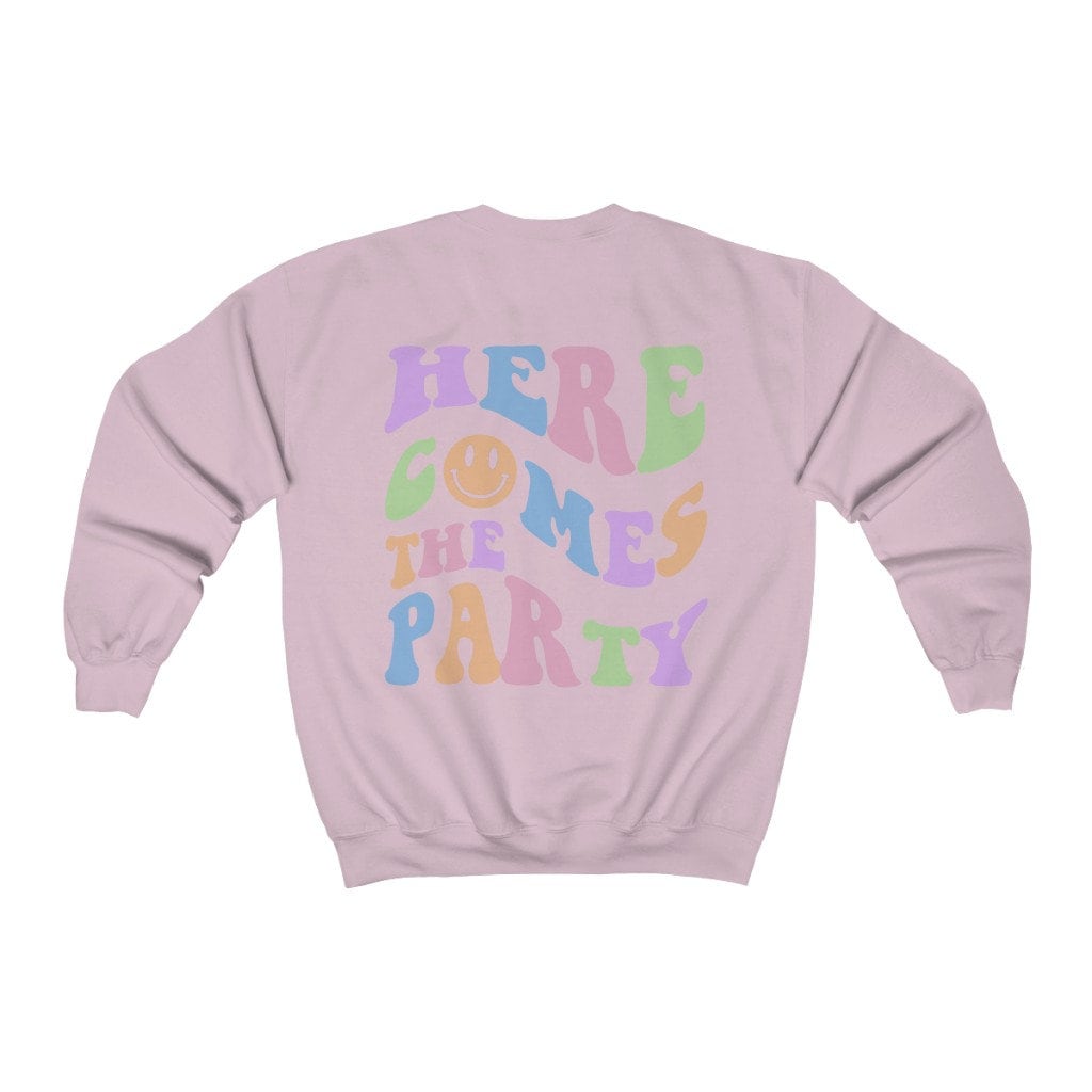 Here Comes the Bride Sweatshirt, Bachelorette Party Bridesmaid Shirt, Trendy Bridal Shirt, Back Design, Aesthetic Preppy Shirt, Retro Y2K image 5