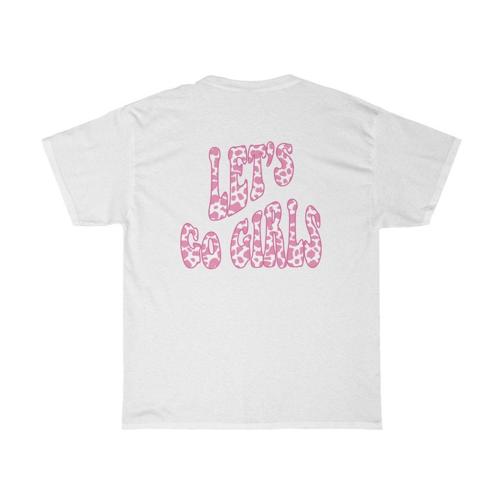 Let's Go Girls Shirt, Cow Print Tee, Retro Bachelorette Party, Back Design, Groovy Party, Aesthetic Preppy Clothes, Trendy Cowgirl Wedding image 1