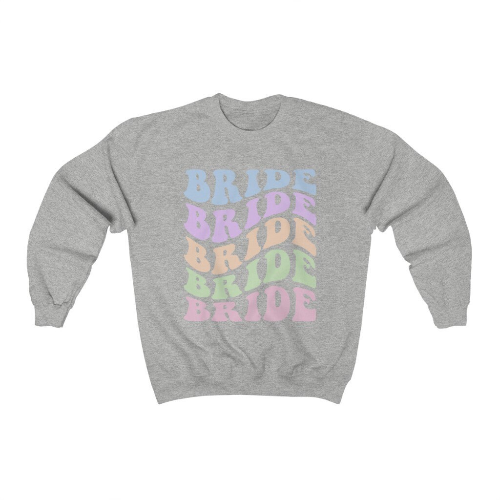 Retro Bride Sweatshirt, Pastel Bride Shirt, Bridal Party Shirt, Bachelorette Party Shirt, Retro Aesthetic Shirt, Preppy Shirt, Boho Trendy image 2