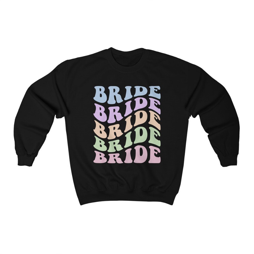 Retro Bride Sweatshirt, Pastel Bride Shirt, Bridal Party Shirt, Bachelorette Party Shirt, Retro Aesthetic Shirt, Preppy Shirt, Boho Trendy image 3