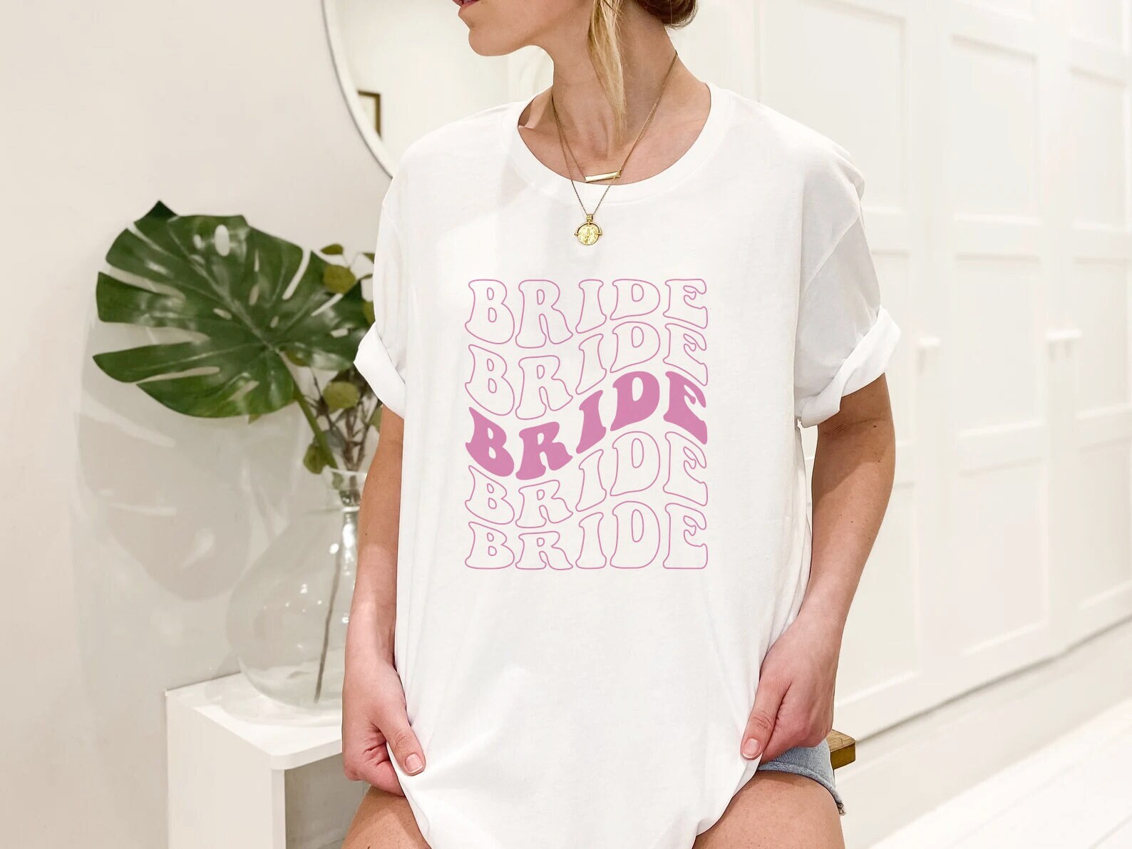 Boho Beach Bride Shirt - Retro Bachelorette & Wedding Tee image 0