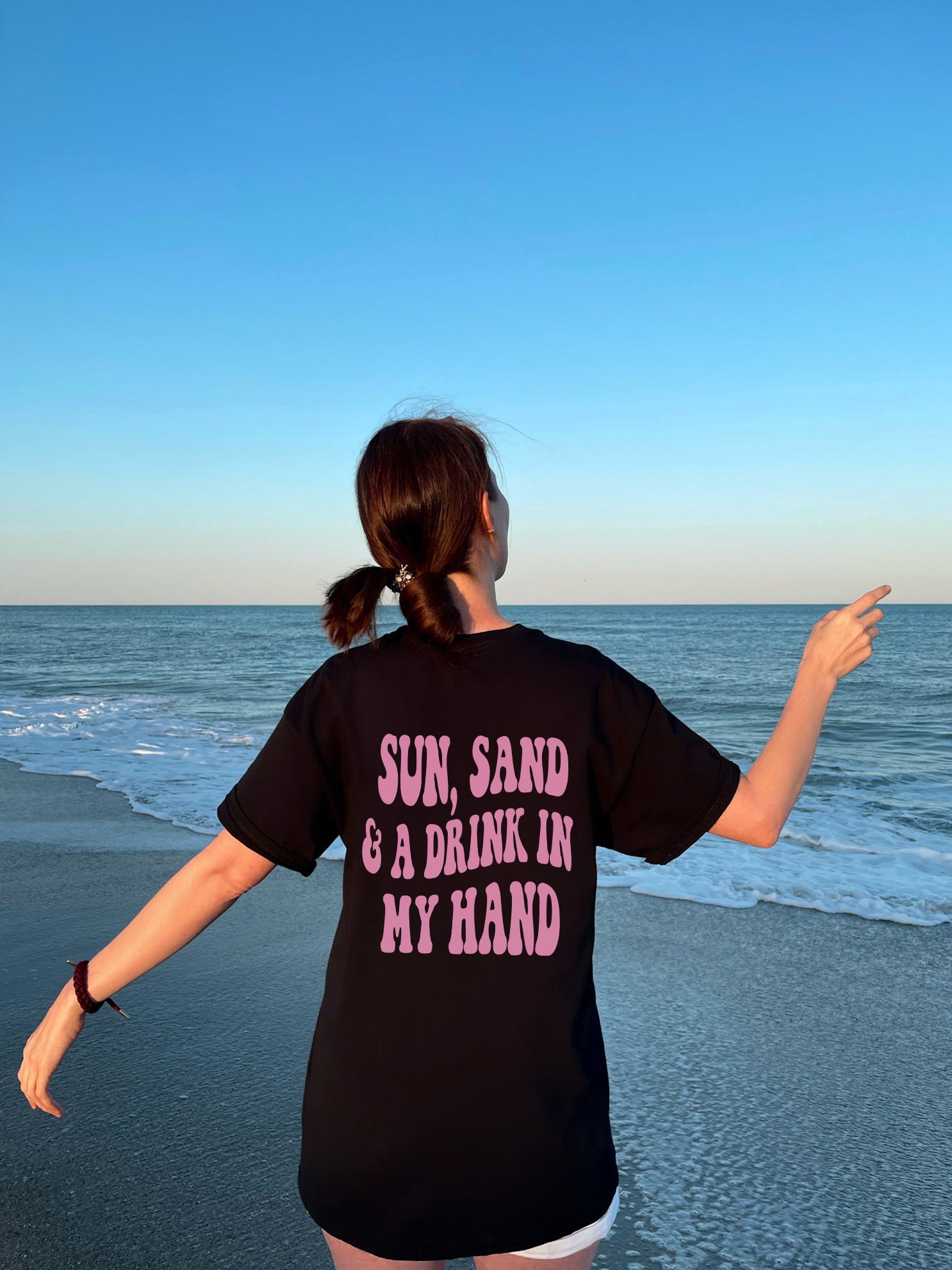 Sun & Sand: Retro Beach Bachelorette & Bride Shirt image 1