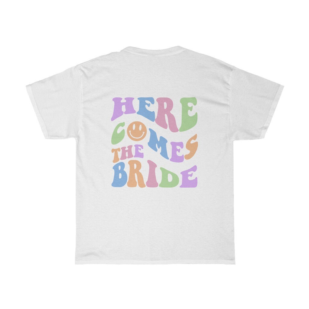 Retro Bachelorette Party Pastel Bride & Bridesmaid Tees - Groovy Y2K Party Shirts image 3