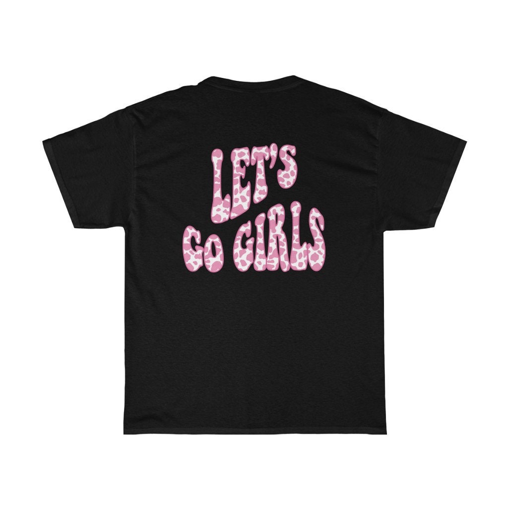 Let's Go Girls Shirt, Cow Print Tee, Retro Bachelorette Party, Back Design, Groovy Party, Aesthetic Preppy Clothes, Trendy Cowgirl Wedding image 2