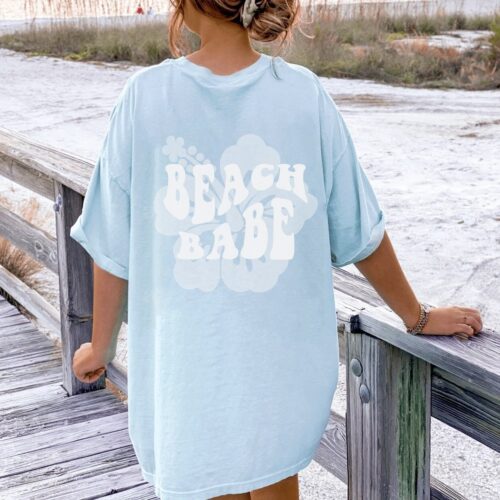 Trendy Beach Babe Tee - Hibiscus Bachelorette Party Shirt image 0