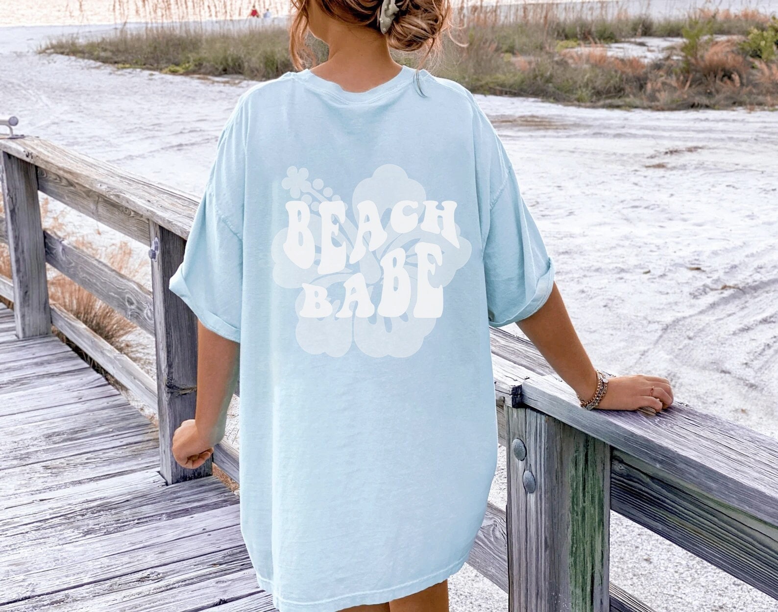 Trendy Beach Babe Tee - Hibiscus Bachelorette Party Shirt image 0