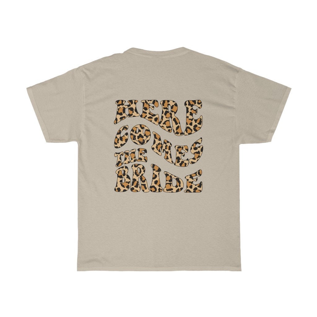 Leopard Print Retro Bride Shirt - Trendy Bachelorette Tee image 2