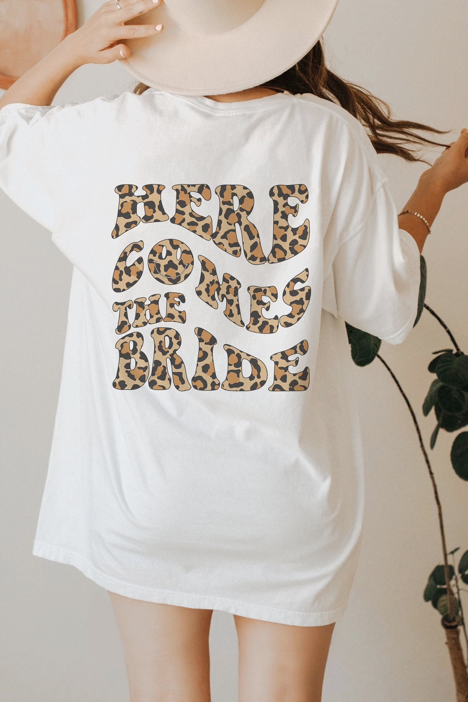 Leopard Print Retro Bride Shirt - Trendy Bachelorette Tee image 0