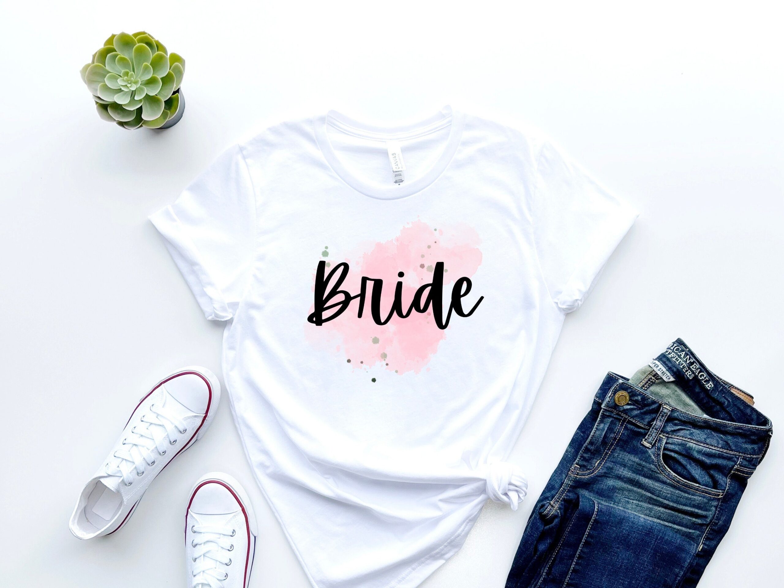 Pink & White Bride & Team: Bachelorette Party Crew Tees image 1