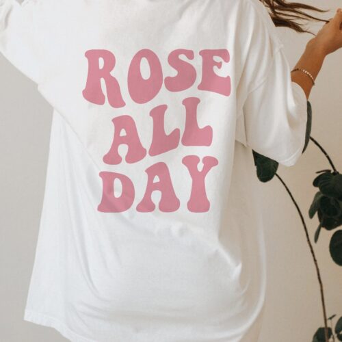 Rose All Day Shirt, Retro Trendy Bachelorette Party, Winery Bach, Groovy Bride Bridesmaid Tee, Napa Valley, Matching Group Aesthetic Shirt image 0