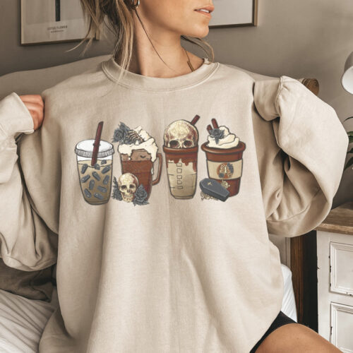 Fall Coffee Shirt: Cute Halloween Sweatshirt image 0