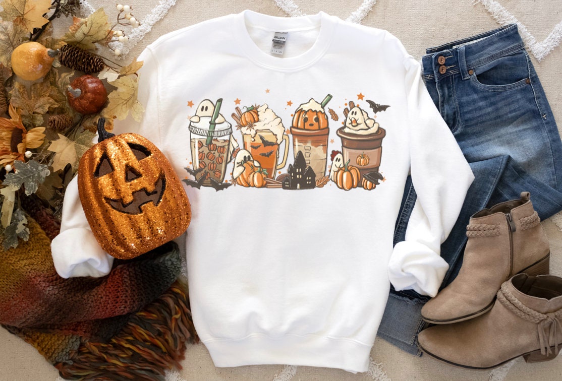 Cute Fall Coffee Tee Pumpkin Latte Drink Cup Spice Thanksgiving Tee image 4