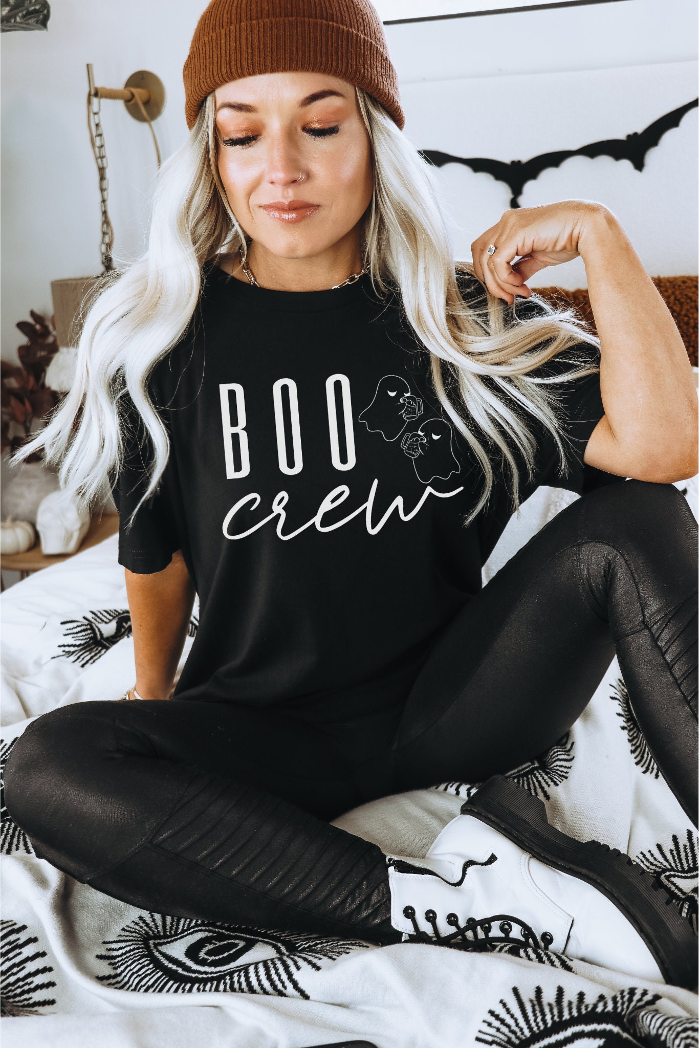 Halloween Bachelorette: Skeleton Bride & Boo Crew Party Tees image 3