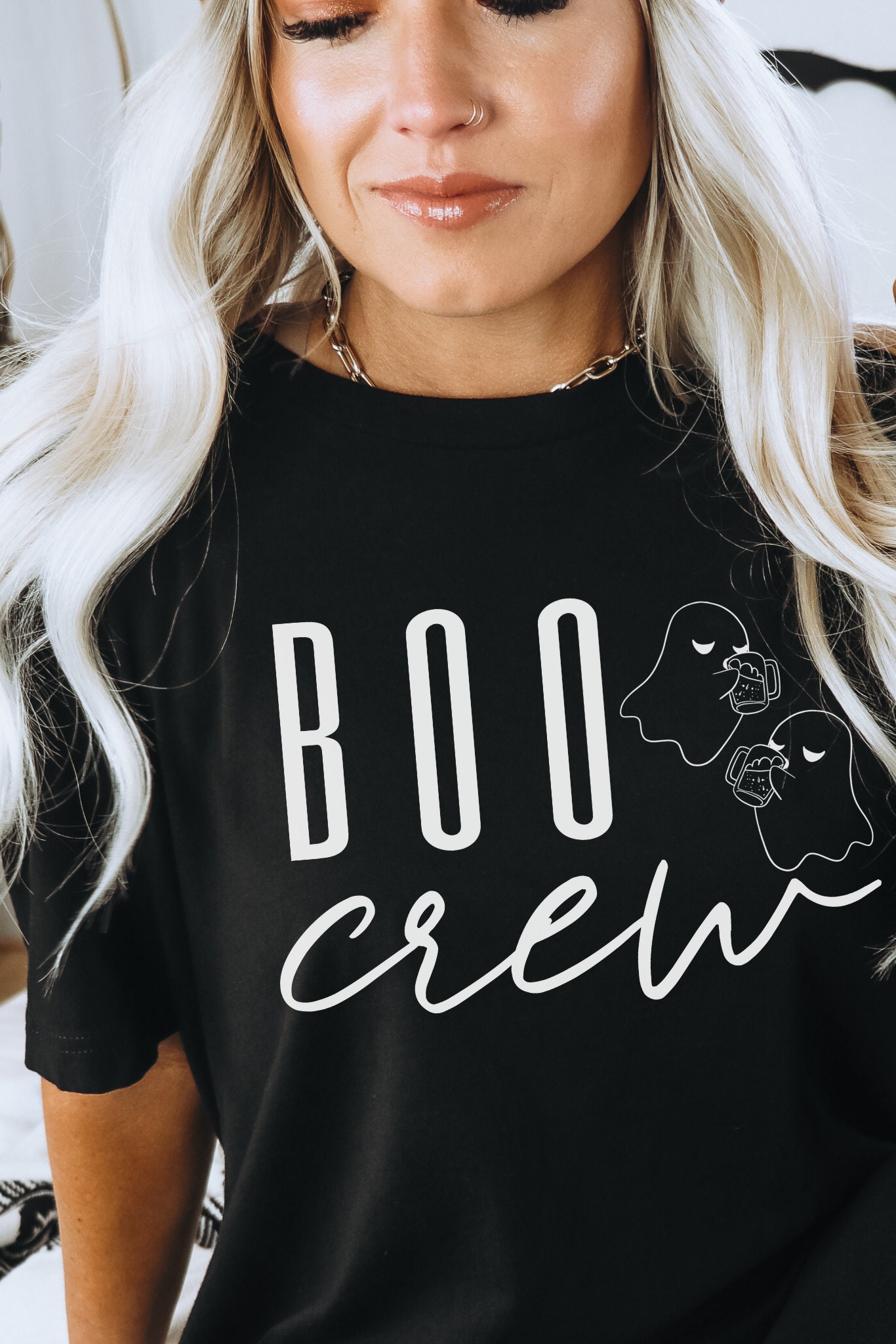 Halloween Bachelorette: Skeleton Bride & Boo Crew Party Tees image 2