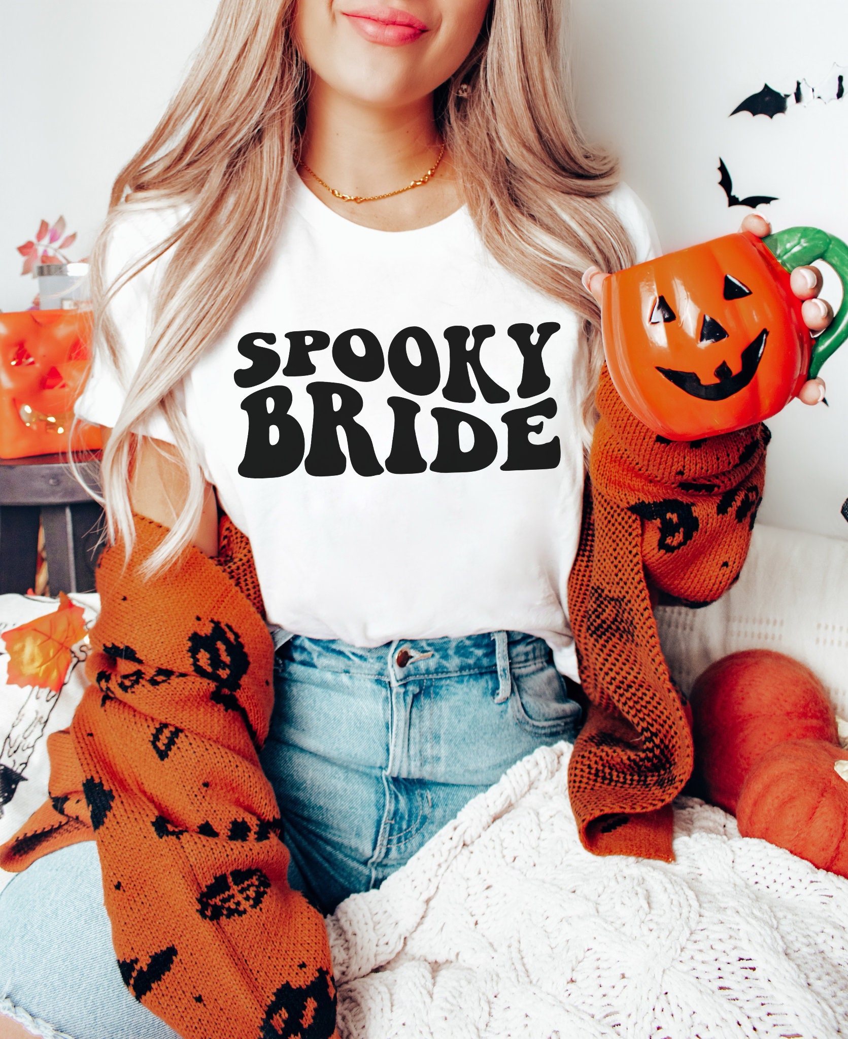 Spooky Bachelorette: Bride & Bridesmaid Halloween Tees image 1