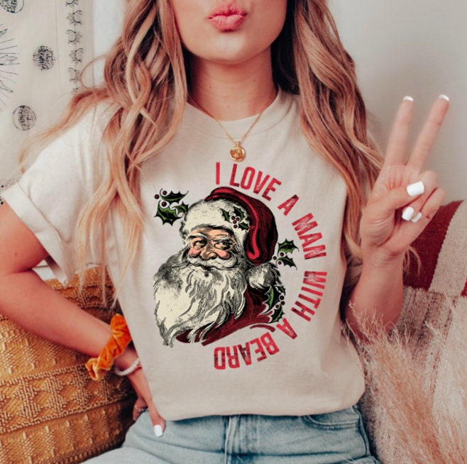 Funny Santa Beard Sweatshirt: Cute Christmas Shirt for Women image 1