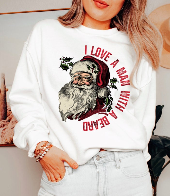 Funny Santa Beard Sweatshirt: Cute Christmas Shirt for Women image 3